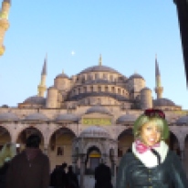In front of the Blue Mosque.